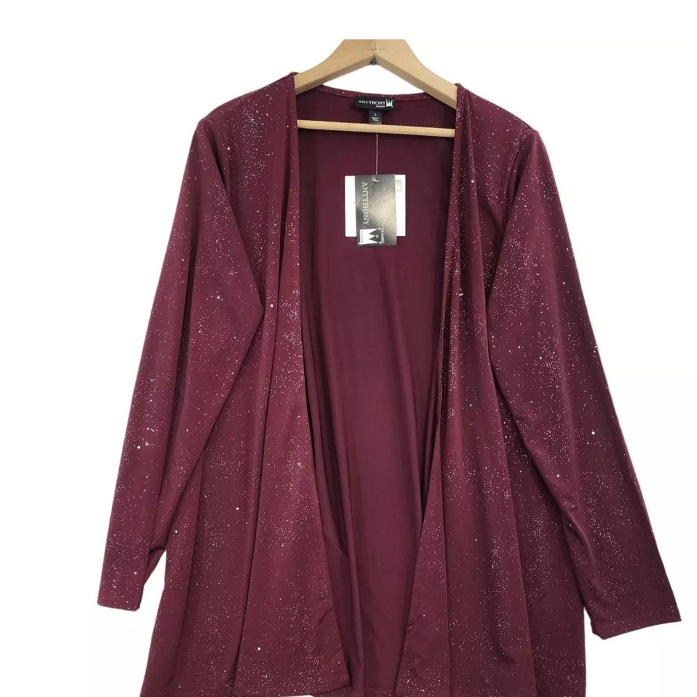 Antthony Red Cardigan Sweater Knit Long Sleeve